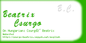 beatrix csurgo business card